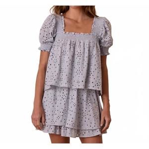 NEW RYLEE + CRU milan blouse in light blue